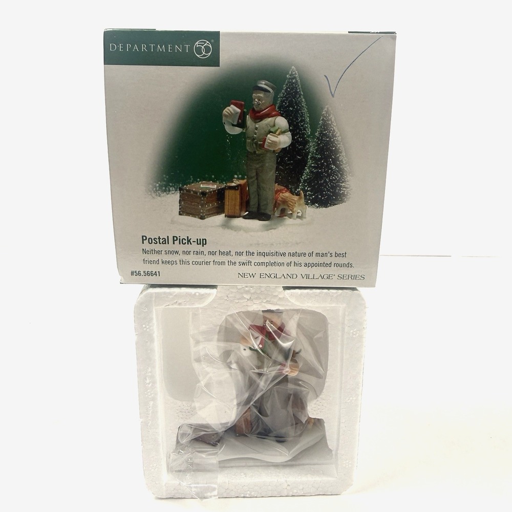Department 56 Postal Pick-Up New England Heritage Village Mail Man Package 56641